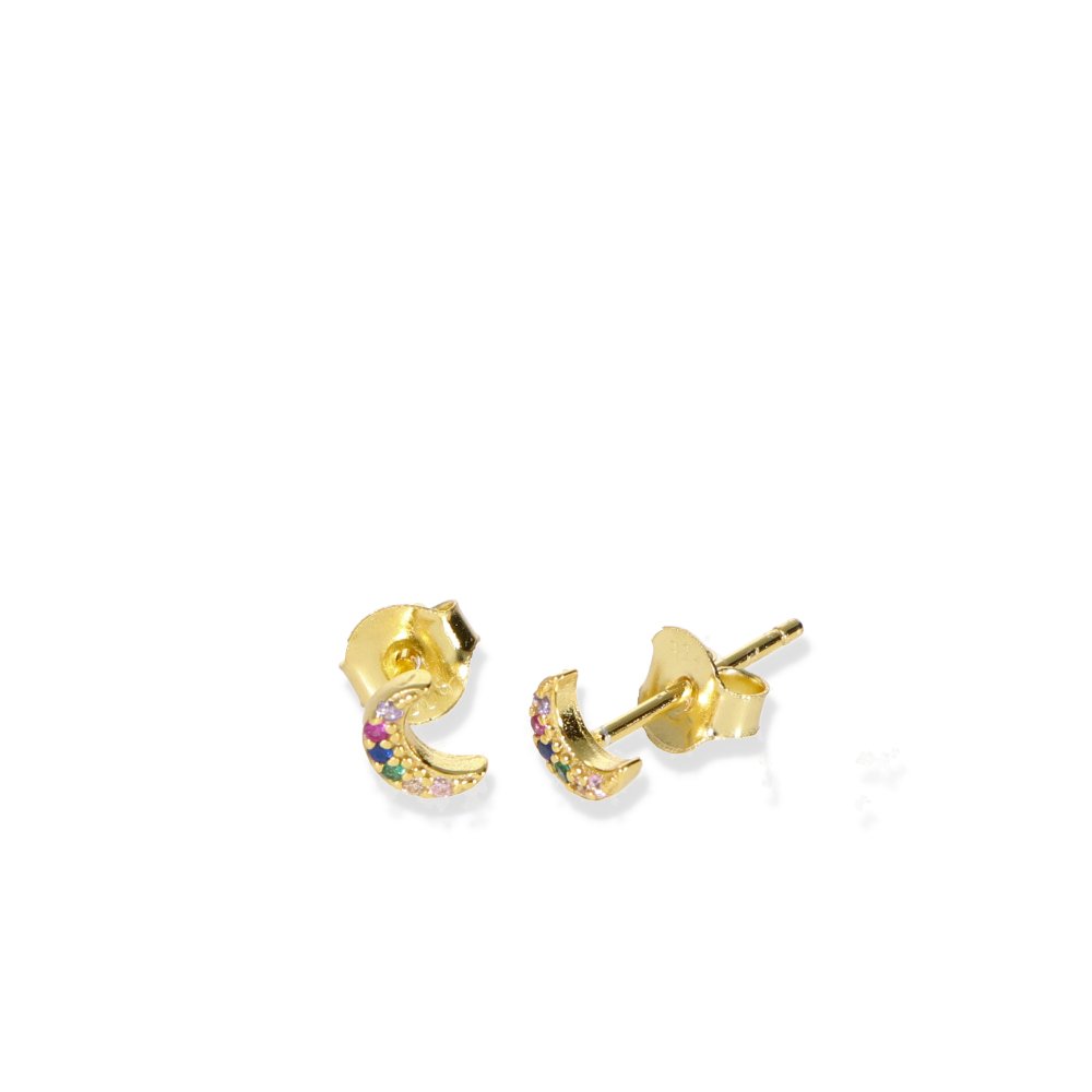 pendientes luna arcoiris mini